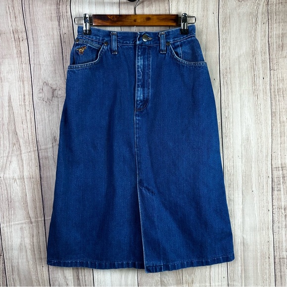 Vintage Wrangler Classic Blue Denim Skirt - Picture 1 of 9